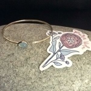 Blue Chalcedony Open Stone Cuff bracelet, New